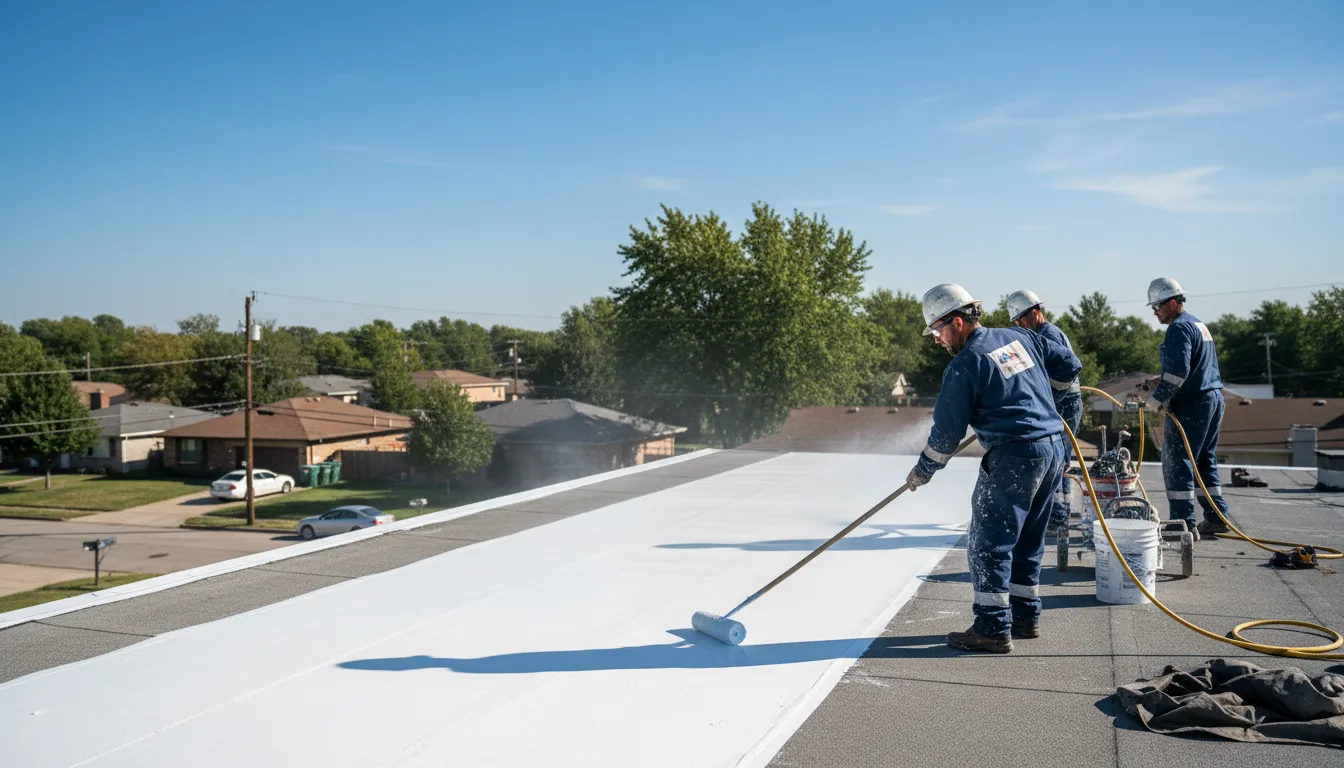 Commercial roof coating in Clayton, OK near me